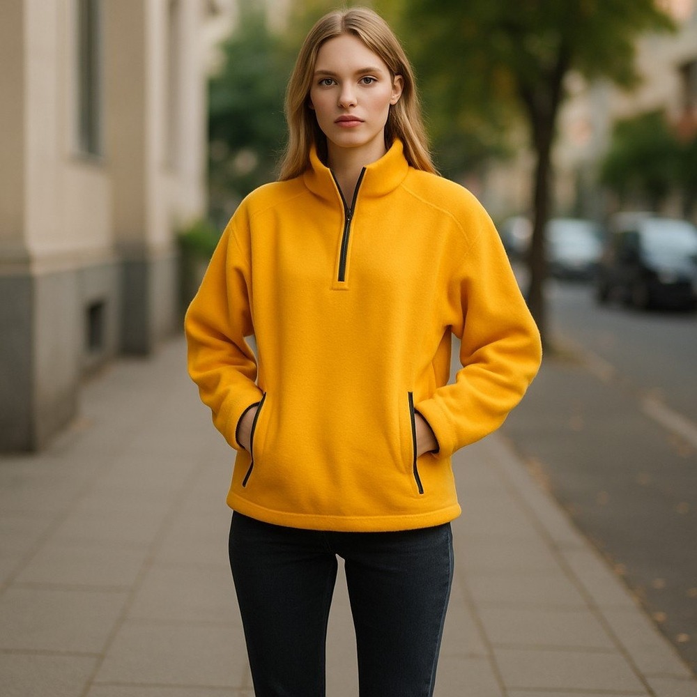 Vintage Speedo Fleece Logo‎ Yellow Full Zip Sweatshirt Jacket UNISEX - SIZE  S/P